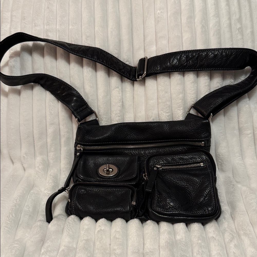 Danier Black Leather Crossbody Bag